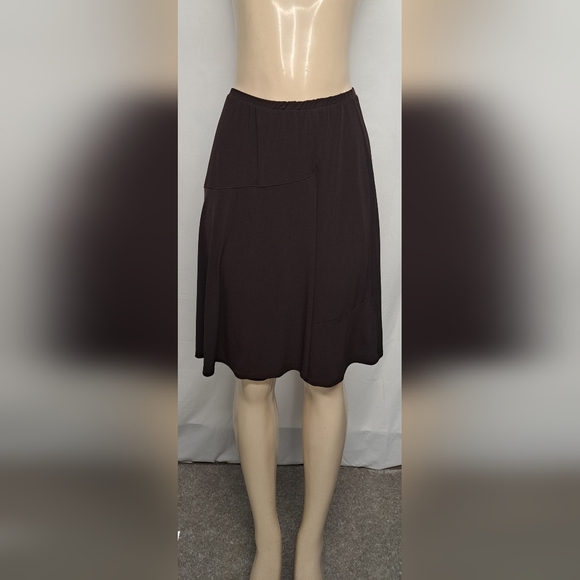 George Stretch Brown Skirt M 8-10 Slinky Stretch Knit Elastic Waist Pull On - Picture 1 of 6